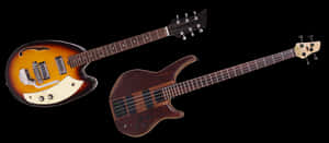 Electric Guitarand Bass Duo PNG image with transparent background