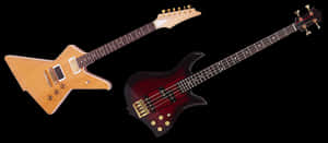 Electric Guitarand Bass Duo PNG image with transparent background