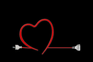 Electric Love Heart PNG with transparent background