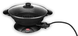 Electric Nonstick Wokwith Lid PNG Image