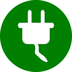 Electric Plug Icon Green Background PNG Image
