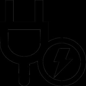 Electric Plugand Lightning Symbol PNG with transparent background
