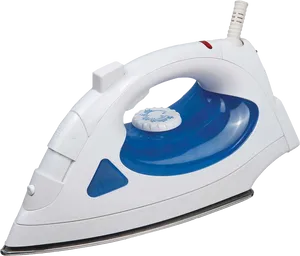 Electric Steam Iron White Blue PNG Image