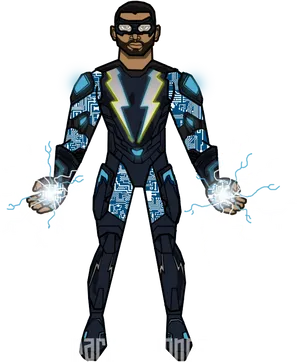 Electric Superhero Artwork PNG Image