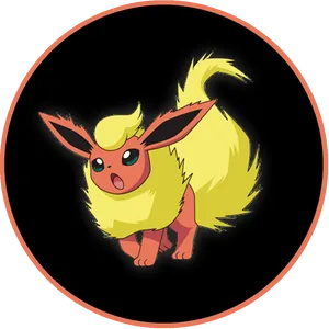 Electric Type Pokemon Flareon PNG Image