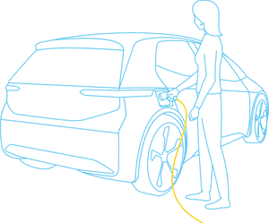 Electric Vehicle Charging Illustration PNG with transparent background