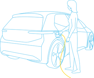 Electric Vehicle Charging Illustration PNG Image