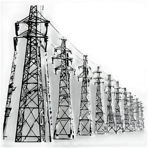 Electricity Pylons Field Png Rpo PNG Image