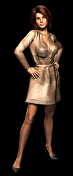 Elegant Animated Female Character PNG image with transparent background