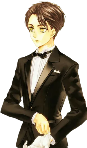 Elegant Anime Characterin Tuxedo PNG Image