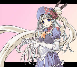 Elegant Anime Girlwith Hat PNG with transparent background