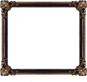 Elegant Antique Wooden Frame PNG Image