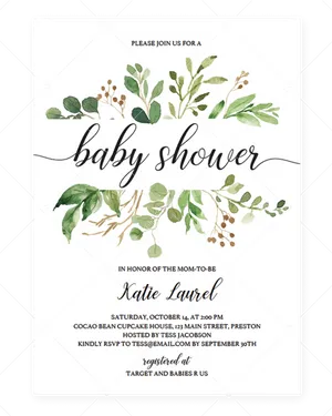 Elegant Baby Shower Invitation PNG Image