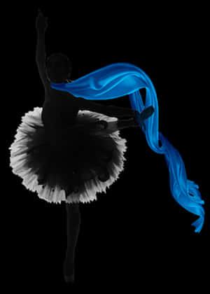 Elegant Ballerina Blue Silk Ribbon PNG image with transparent background