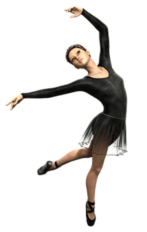 Elegant Ballerina Pose PNG Image