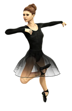 Elegant Ballerina Pose PNG Image