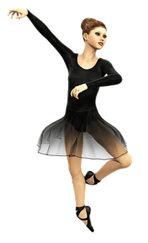 Elegant Ballerina Pose PNG Image