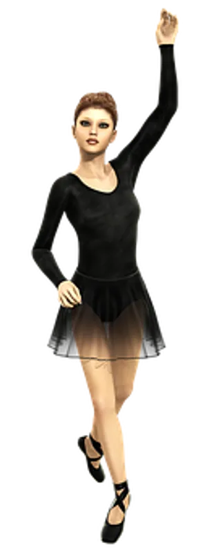 Elegant Ballerina Pose PNG Image