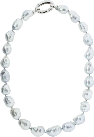 Elegant Baroque Pearl Necklace PNG Image