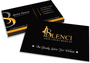 Elegant Beauty Salon Business Card Design PNG Image