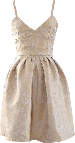 Elegant Beige Cocktail Dress PNG Image