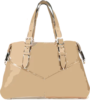 Elegant Beige Designer Handbag PNG Image