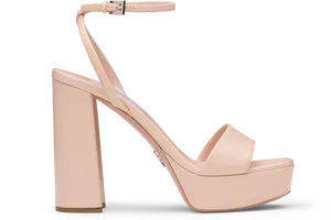 Elegant Beige High Heel Sandal PNG Image