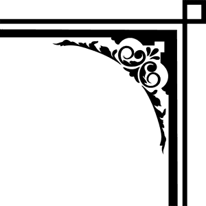 Elegant Black Corner Design PNG with transparent background