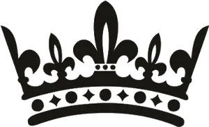 Elegant Black Crown Silhouette PNG Image