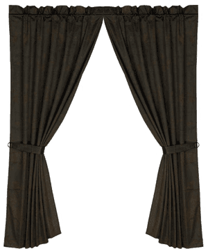 Elegant Black Curtains Open PNG image with transparent background