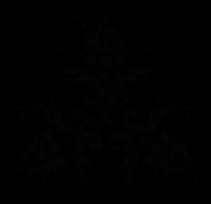 Elegant Black Damask Pattern PNG image with transparent background