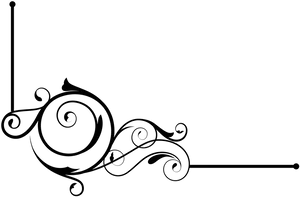 Elegant Black Floral Corner Border PNG Image