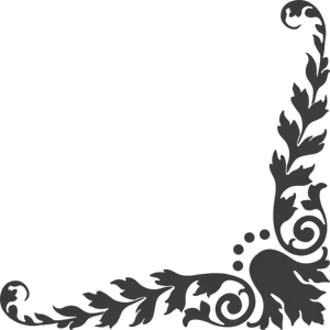 Elegant Black Floral Corner Design PNG Image