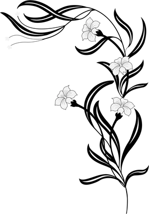 Elegant Black Floral Design PNG Image