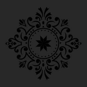Elegant Black Floral Design PNG image with transparent background