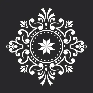 Elegant Black Floral Design PNG Image