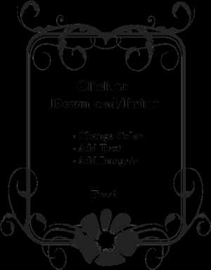 Flower Page Border - Black And White Page Border Design, HD Png Download PNG
