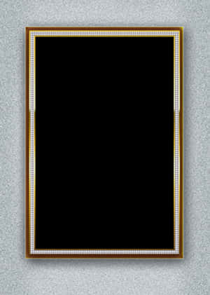 Elegant Black Frameon Wall PNG image with transparent background