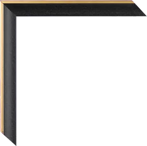 Elegant Black Golden Frame PNG Image