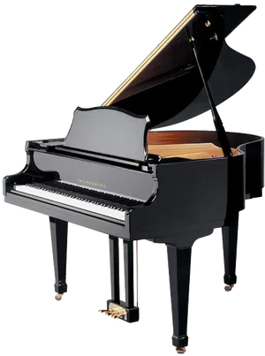 Elegant Black Grand Piano PNG Image