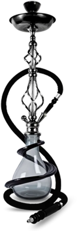 Elegant Black Hookah PNG Image