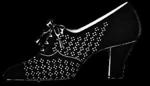 Elegant Black Lace Heeled Shoe PNG with transparent background