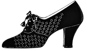 Elegant Black Lace Heeled Shoe PNG Image