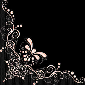 Elegant Black Lace Pattern PNG image with transparent background