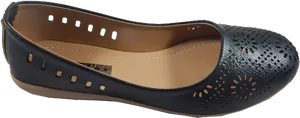 Elegant Black Ladies Ballet Flat Chappal PNG Image