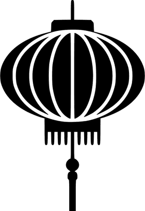 Elegant Black Lantern Silhouette PNG image with transparent background