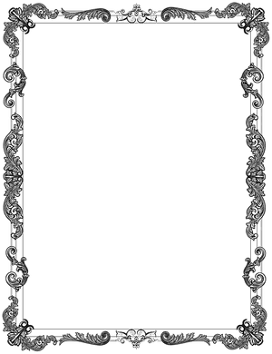 Elegant Black Ornate Frame PNG
