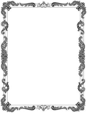 Elegant Black Ornate Frame PNG Image