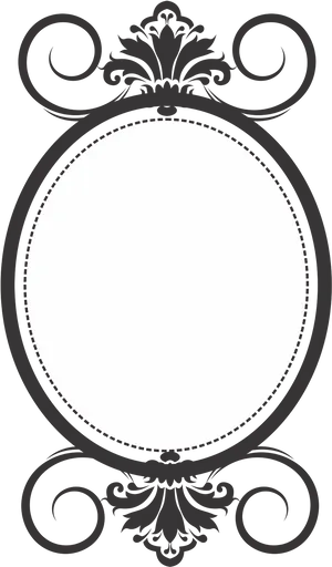 Elegant Black Oval Frame PNG Image