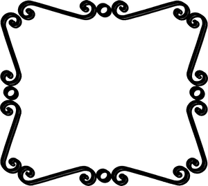 Elegant Black Scroll Frame PNG